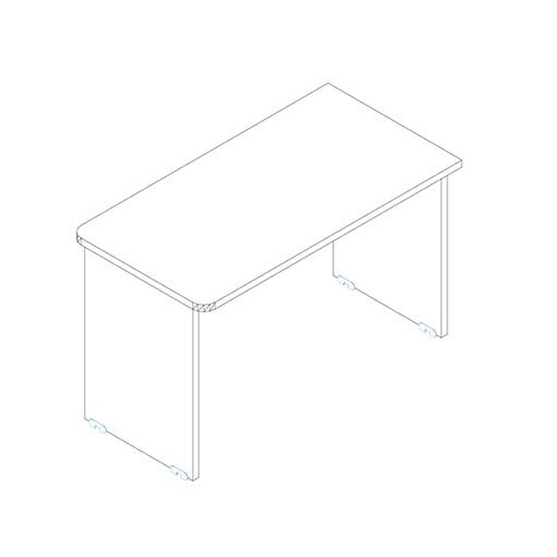 EK 140/62 íróasztal az egyik oldalt lekerekített éllel