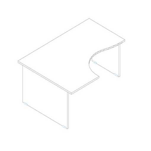 GB 180/120 íróasztal balos kivitelben