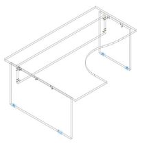 GB 180/120 íróasztal balos kivitelben