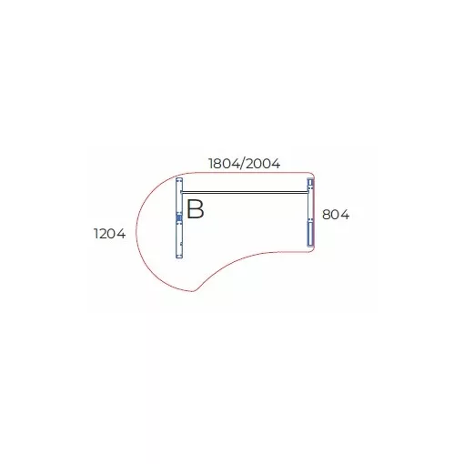 GG-180/120 fémlábas íróasztal balos kivitelben