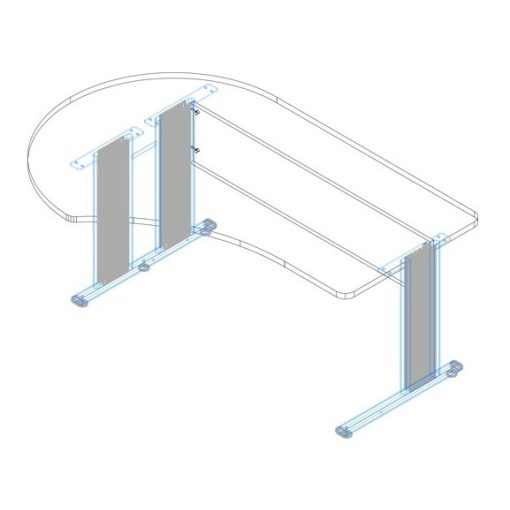 GG-200/120 fémlábas íróasztal jobbos kivitelben