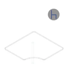 KKE 120/120° asztaltoldat