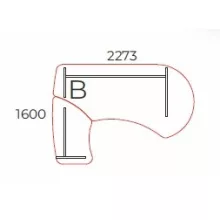 VE-227/160 vezetői íróasztal balos kivitelben