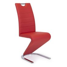 Lord szánkótalpas szék krómozott lábakkal és piros műbőrrel