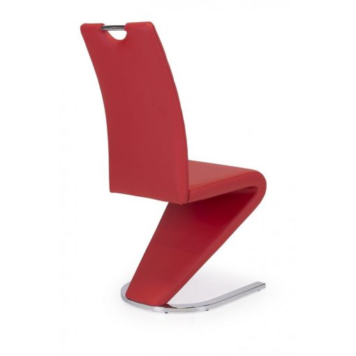 Lord szánkótalpas szék krómozott lábakkal és piros műbőrrel