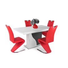 Lord szánkótalpas szék krómozott lábakkal és piros műbőrrel