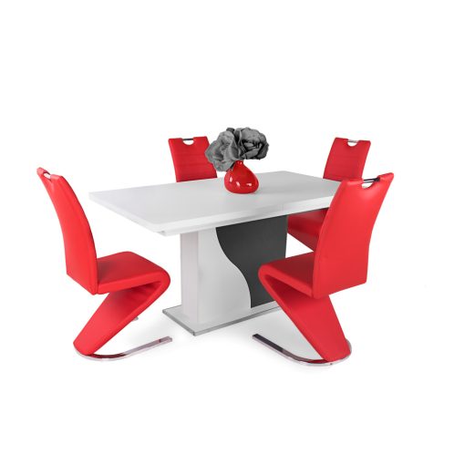 Lord szánkótalpas szék krómozott lábakkal és piros műbőrrel