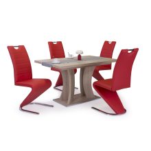 Lord szánkótalpas szék krómozott lábakkal és piros műbőrrel