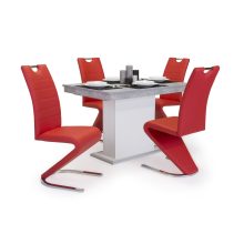 Lord szánkótalpas szék krómozott lábakkal és piros műbőrrel