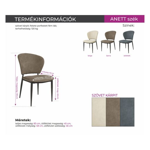 Anett szék - barna