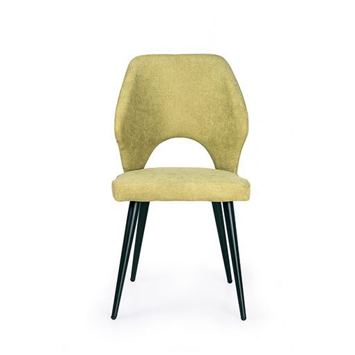 D - Aspen fekete színű fémvázas szék zöld szövettel