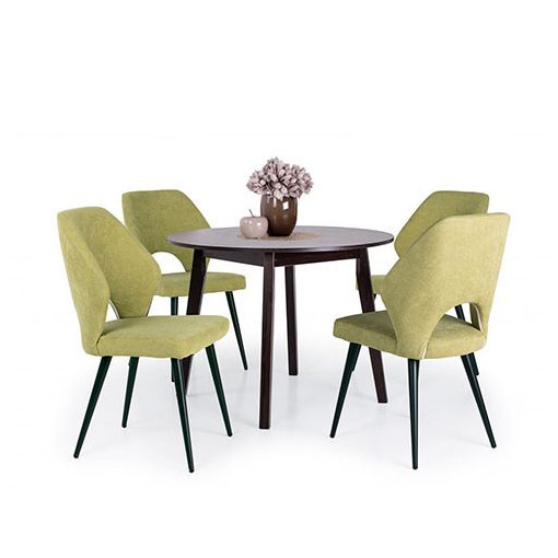 D - Aspen fekete színű fémvázas szék zöld szövettel