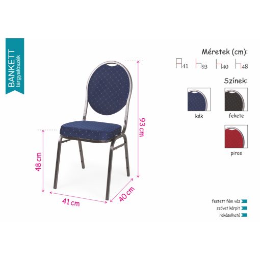 D - Bankett tárgyalószék - fekete színben