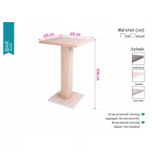 Bar asztal 65x65 cm - canterbury