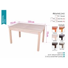 Berta bővíthető étkezőasztal 120x70 cm (+40cm) - Wenge