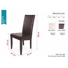 Berta műbőr szék - barna/sonoma