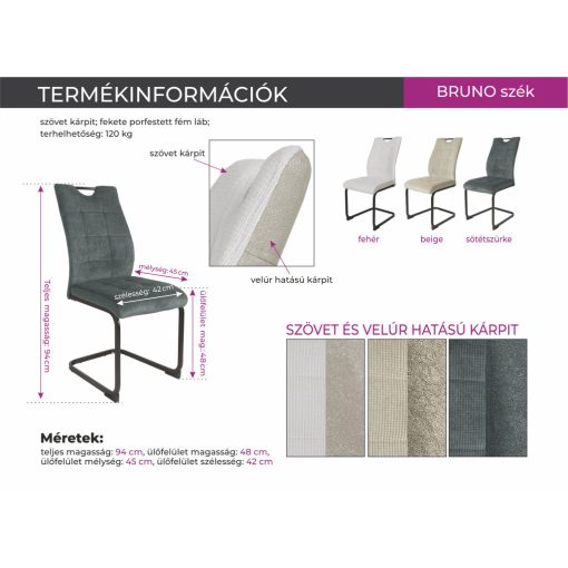 Bruno szék - fehér