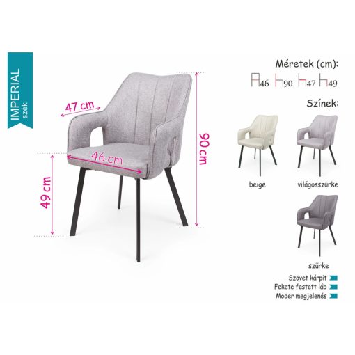 Imperial étkezőszék - bézs