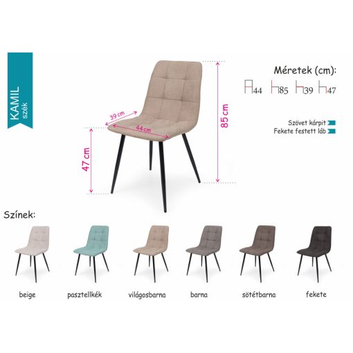Kamil szék - világosbarna