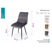 Kitty beltéri fémvázas étkezőszék szürke színben