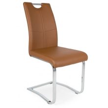 Mona szánkótalpas krómvázas szék barna műbőrrel