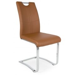 Mona szánkótalpas krómvázas szék barna műbőrrel