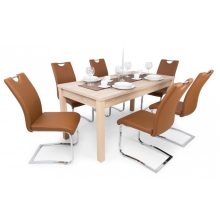 Mona szánkótalpas krómvázas szék barna műbőrrel