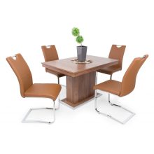 Mona szánkótalpas krómvázas szék barna műbőrrel