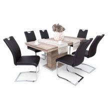 Mona szánkótalpas krómvázas szék fekete műbőrrel