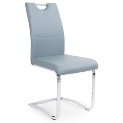 Mona szánkótalpas krómvázas szék szürke műbőrrel