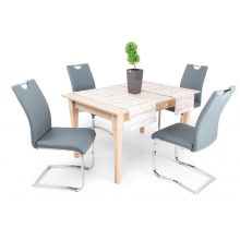 Mona szánkótalpas krómvázas szék szürke műbőrrel