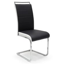 Szava szánkótalpas krómvázas szék fekete műbőrrel