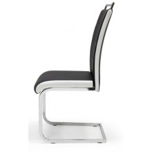 Szava szánkótalpas krómvázas szék fekete műbőrrel