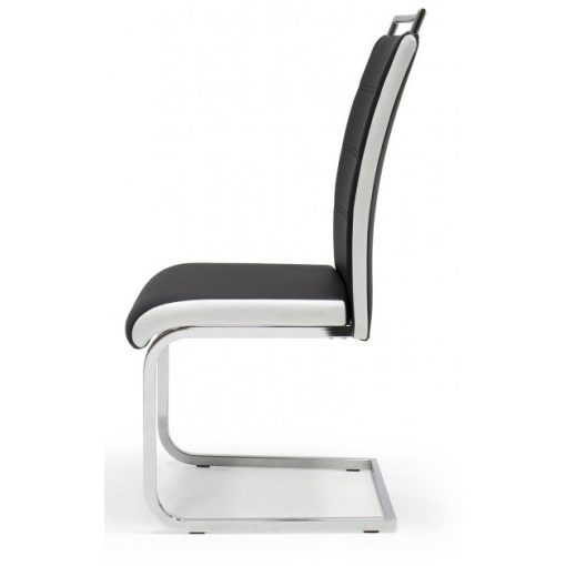 Szava szánkótalpas krómvázas szék fekete műbőrrel