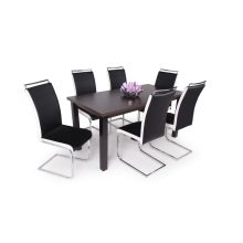 Szava szánkótalpas krómvázas szék fekete műbőrrel