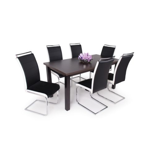 Szava szánkótalpas krómvázas szék fekete műbőrrel