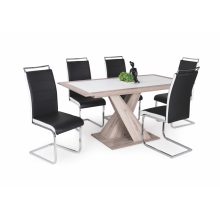 Szava szánkótalpas krómvázas szék fekete műbőrrel