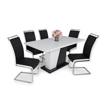 Szava szánkótalpas krómvázas szék fekete műbőrrel