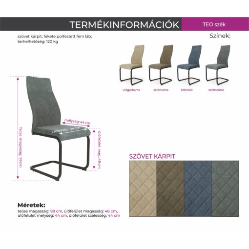 Teo szék - Világosbarna