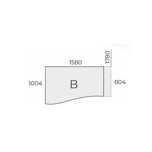 EX GN 158/100 fémlábas íróasztal balos kivitelben