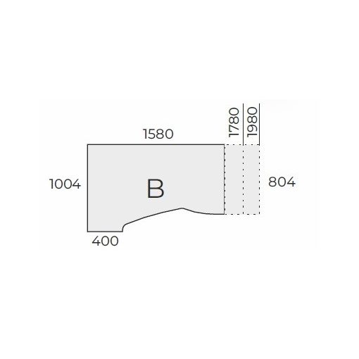 EX HA 178/100 fémlábas íróasztal balos kivitelben