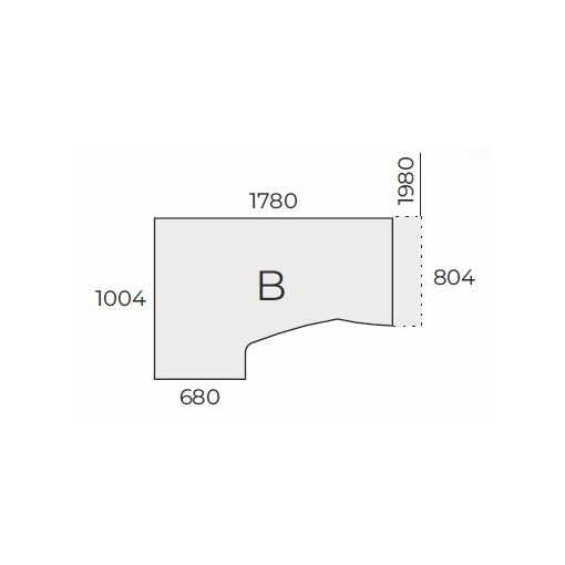 EX HB 198/100 fémlábas íróasztal jobbos kivitelben