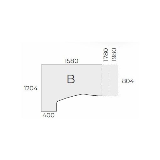 EX HC 158/120 íróasztal jobbos kivitelben