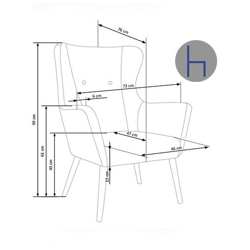 Cotto fotel -  kék színben