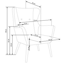 Cotto fotel - sötétszürke