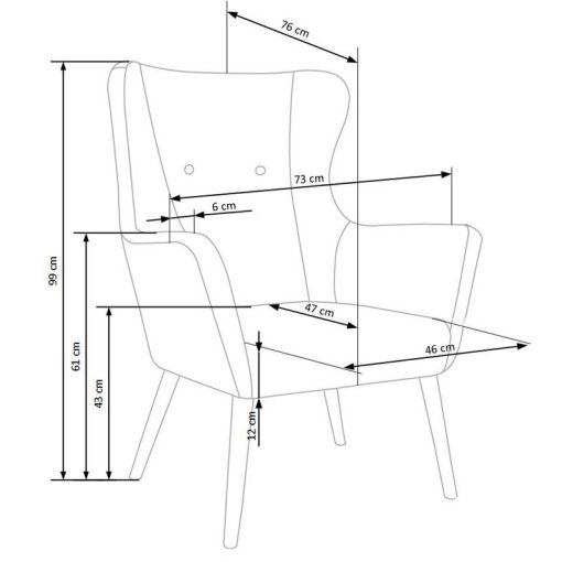 Cotto fotel - sötétszürke