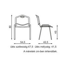 T - ISO fekete vázas műanyag szék