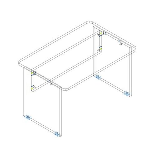 KK 200/80 íróasztal mindkét oldalt kerekített éllel
