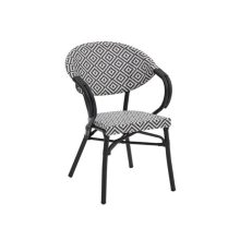 Camillo kültéri rakásolható éttermi szék - fekete/fehér