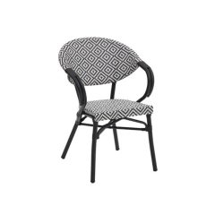   Camillo kültéri rakásolható éttermi szék - fekete/fehér